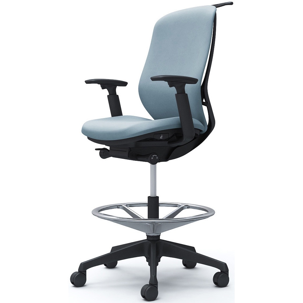 C688JR FXW9 シルフィー 可動肘 背クッション ハイ ハイチェア ブラックボディ ハンガー付 ランバー無 樹脂脚 1脚 オカムラ(岡村製作所) 【通販モノタロウ】