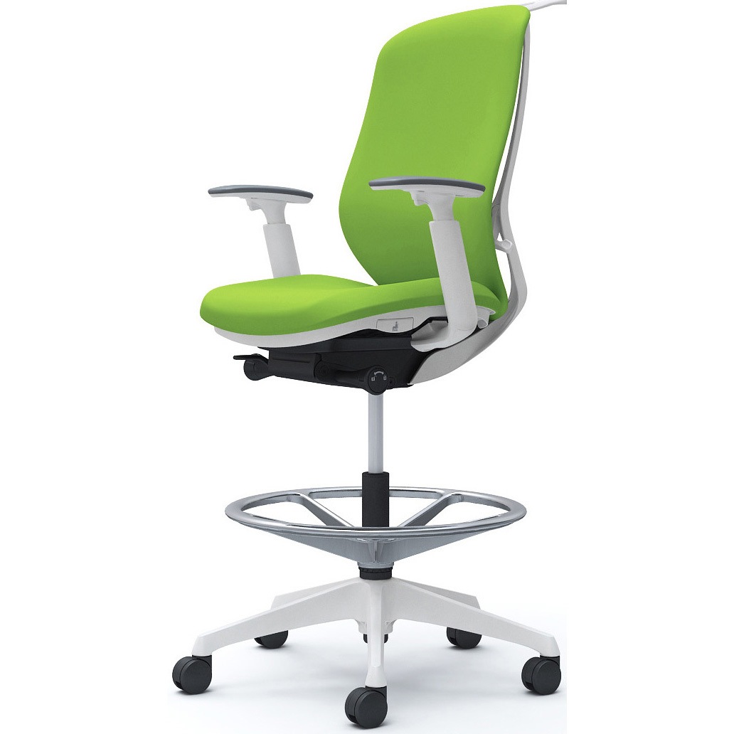 C688JW FSF5 シルフィー 可動肘 背クッション ハイ ハイチェア ホワイトボディ ハンガー付 ランバー無 樹脂脚 1脚 オカムラ(岡村製作所) 【通販モノタロウ】