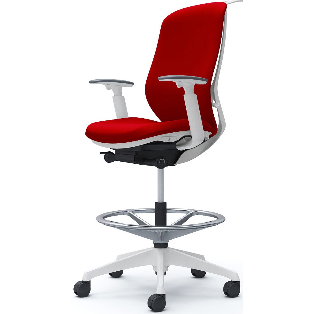 C688JW FSF9 シルフィー 可動肘 背クッション ハイ ハイチェア ホワイトボディ ハンガー付 ランバー無 樹脂脚 1脚 オカムラ(岡村製作所) 【通販モノタロウ】