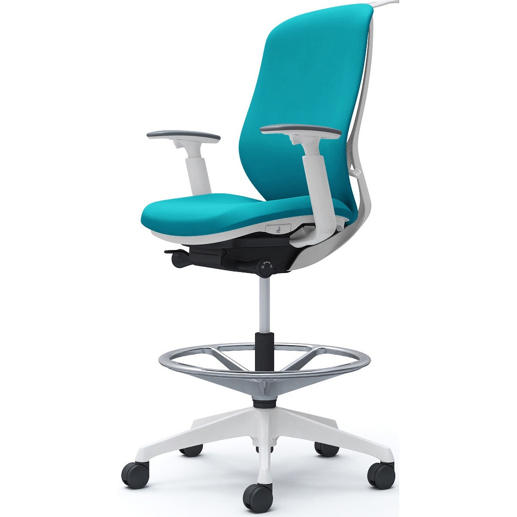 C688JW FSG6 シルフィー 可動肘 背クッション ハイ ハイチェア ホワイトボディ ハンガー付 ランバー無 樹脂脚 1脚 オカムラ(岡村製作所) 【通販モノタロウ】