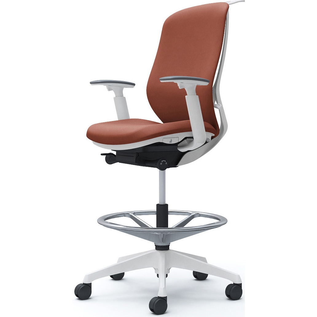 C688JW FXW6 シルフィー 可動肘 背クッション ハイ ハイチェア ホワイトボディ ハンガー付 ランバー無 樹脂脚 1脚 オカムラ(岡村製作所) 【通販モノタロウ】 82,390円