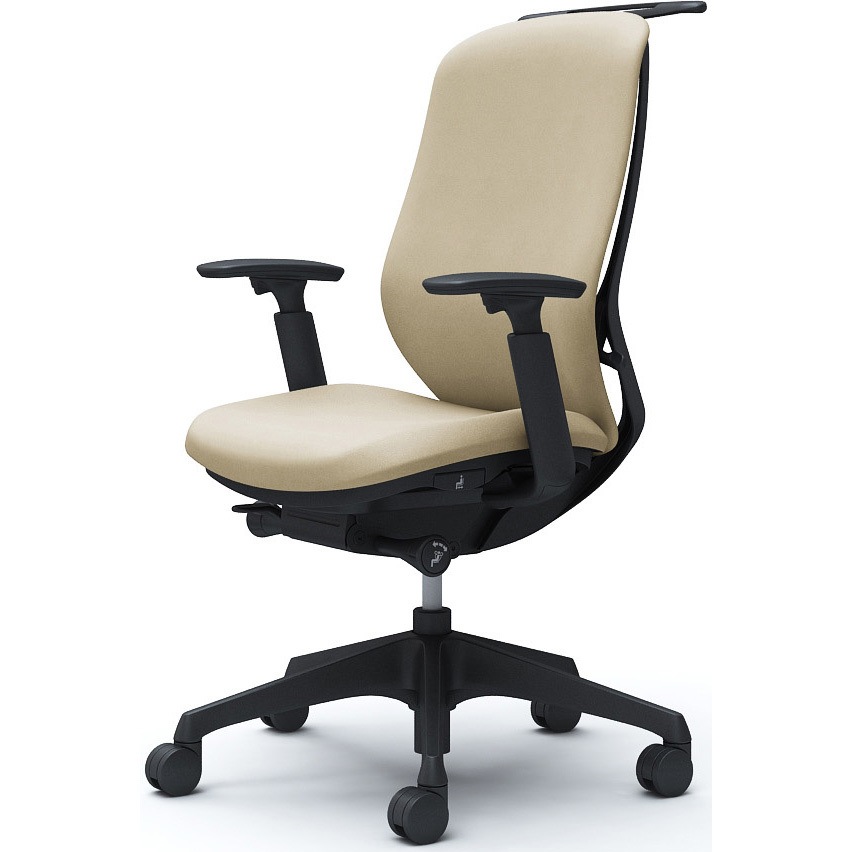 C688XR FXW2 シルフィー 可動肘 背クッション ハイ ブラックボディ ハンガー有 ランバー無 樹脂脚 オカムラ(岡村製作所) アジャストアーム ベージュ色   C688XR FXW2