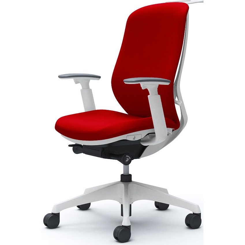 C688XW FSF9 シルフィー 可動肘 背クッション ハイ ホワイトボディ ハンガー有 ランバー無 樹脂脚 オカムラ(岡村製作所) アジャストアーム レッド色   C688XW FSF9 71,390円