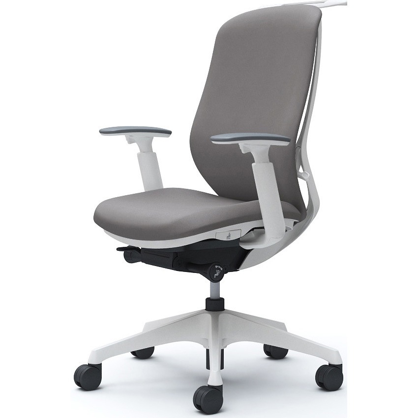 C688XW FXW1 シルフィー 可動肘 背クッション ハイ ホワイトボディ ハンガー有 ランバー無 樹脂脚 オカムラ(岡村製作所) アジャストアーム グレー色   C688XW FXW1