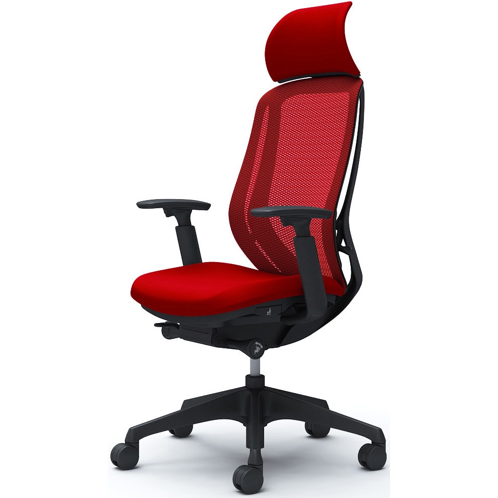 C68AXR FMP9 シルフィー可動肘 背メッシュEXハイ ブラックボディ ハンガー無 ランバー無 樹脂脚 オカムラ(岡村製作所) アジャストアーム レッド色   C68AXR FMP9