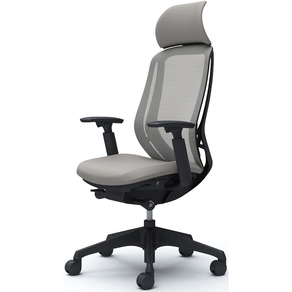 C68AXR FMR3 シルフィー可動肘 背メッシュEXハイ ブラックボディ ハンガー無 ランバー無 樹脂脚 オカムラ(岡村製作所) アジャストアーム ライトグレー色   C68AXR FMR3