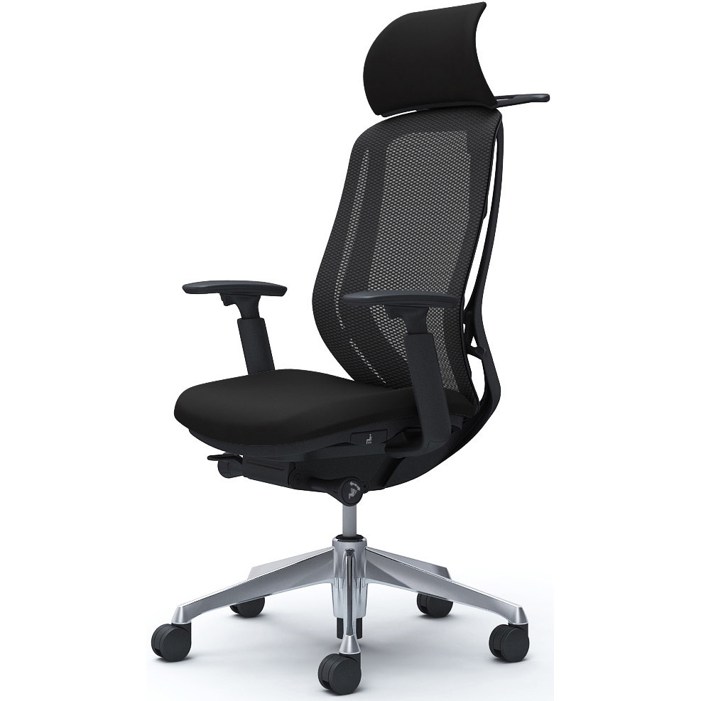 C68BBR FMP1 シルフィー可動肘 背メッシュEXハイ ブラックボディ ハンガー有 ランバー無 アルミ脚 オカムラ(岡村製作所) アジャストアーム