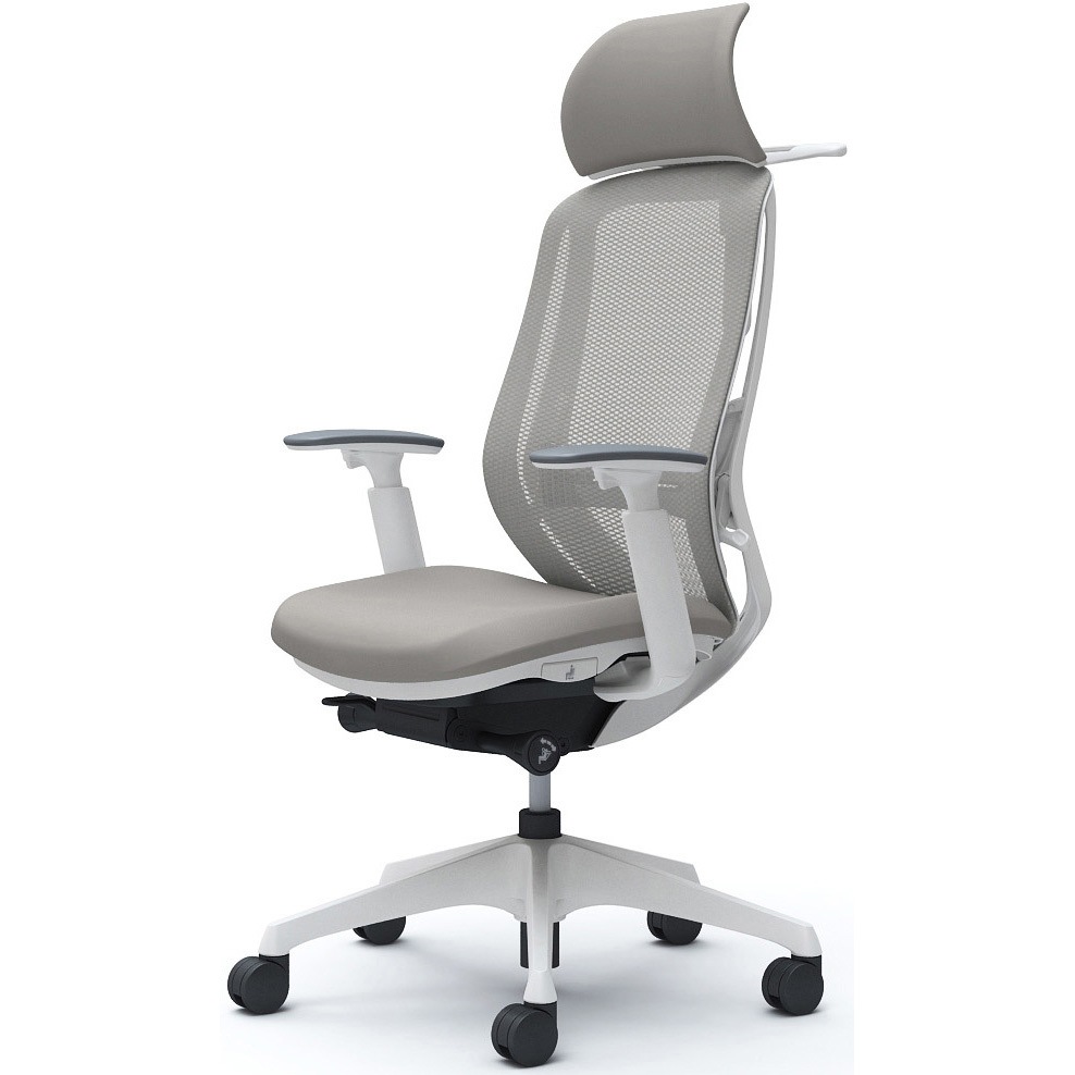 C68BXZ FMR3 シルフィー可動肘 背メッシュEXハイ ホワイトボディ ハンガー有 ランバー有 樹脂脚 オカムラ(岡村製作所) アジャストアーム ライトグレー色 82,390円