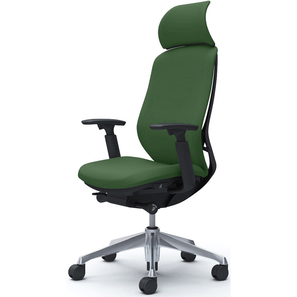 C68CBR FSG5 シルフィー可動肘 背クッションEXハイ ブラックボディ ハンガー無 ランバー無 アルミ脚 オカムラ(岡村製作所) アジャストアーム ダークグリーン色   C68CBR FSG5 76,890円