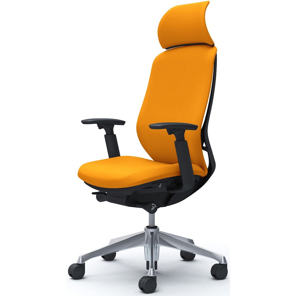 C68CBR FSG8 シルフィー可動肘 背クッションEXハイ ブラックボディ ハンガー無 ランバー無 アルミ脚 オカムラ(岡村製作所) アジャストアーム オレンジ色   C68CBR FSG8 76,890円