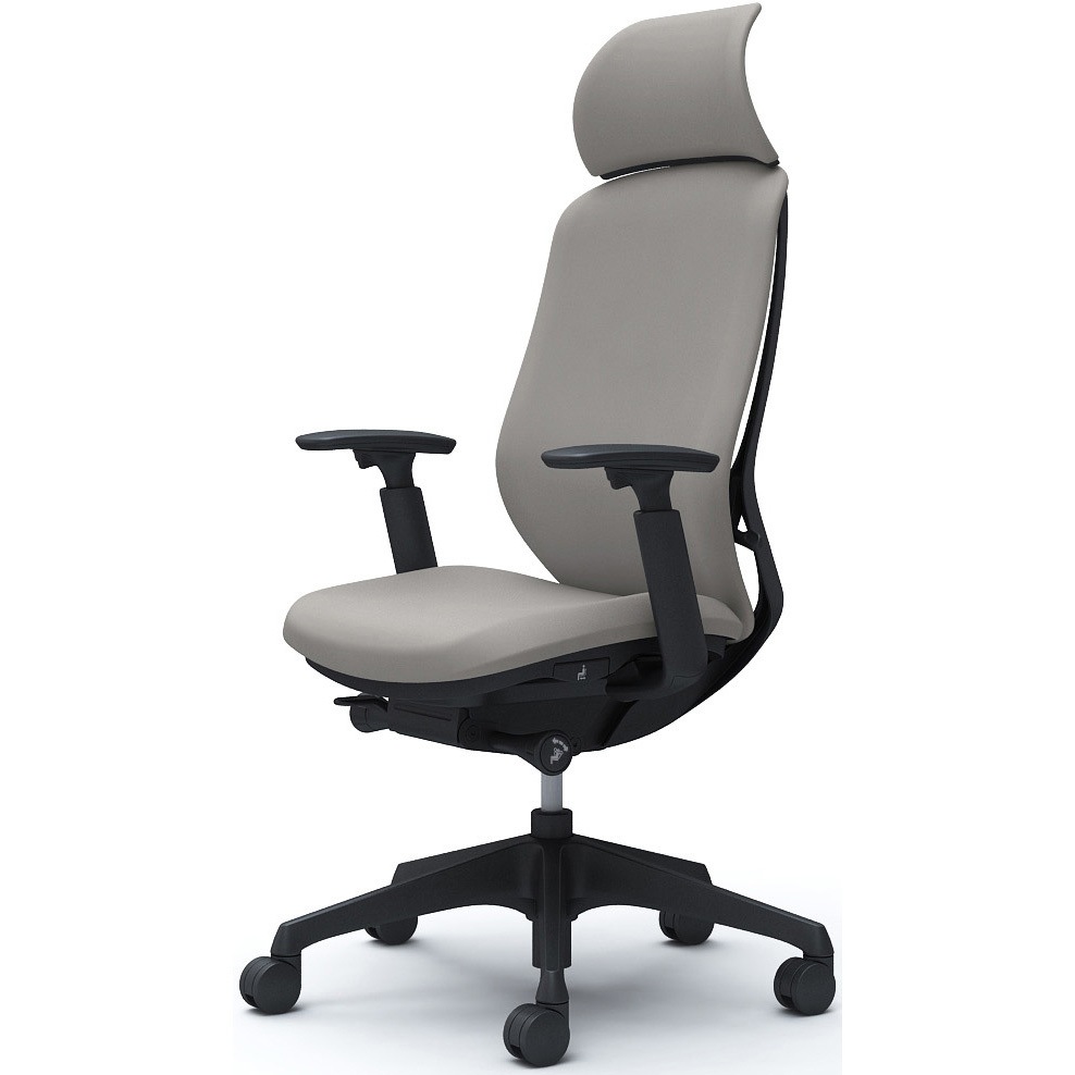 C68CXR FSG3 シルフィー可動肘 背クッションEXハイ ブラックボディ ハンガー無 ランバー無 樹脂脚 オカムラ(岡村製作所) アジャストアーム ライトグレー色   C68CXR FSG3