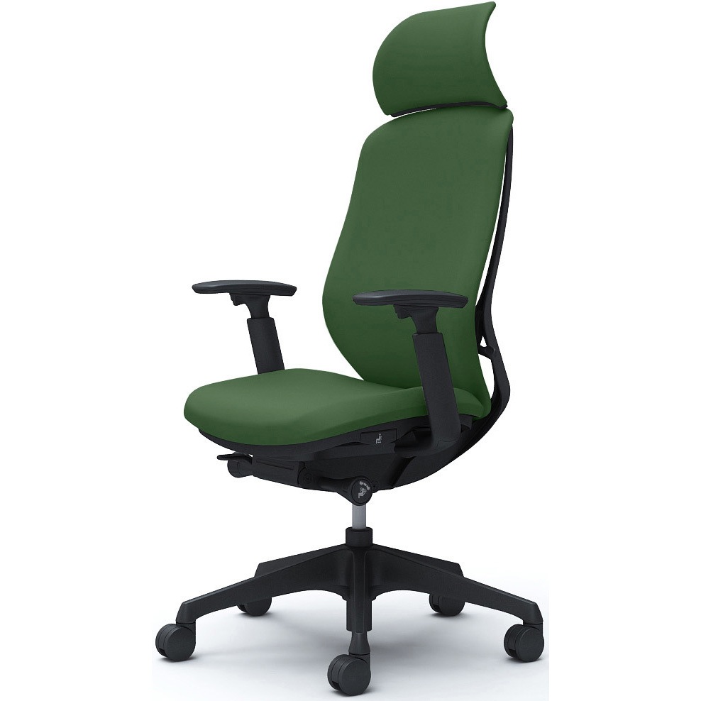 C68CXR FSG5 シルフィー可動肘 背クッションEXハイ ブラックボディ ハンガー無 ランバー無 樹脂脚 オカムラ(岡村製作所) アジャストアーム ダークグリーン色   C68CXR FSG5 71,390円