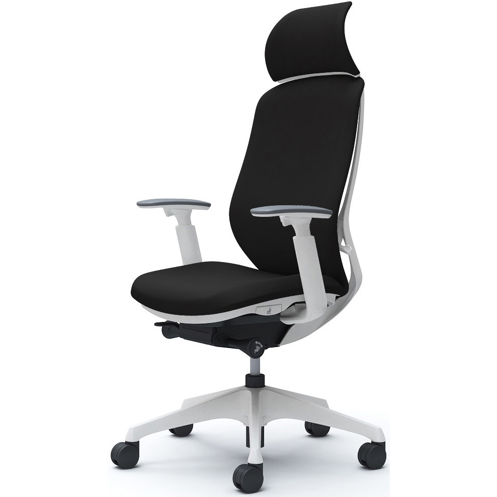 C68CXW FSF1 シルフィー可動肘 背クッションEXハイ ホワイトボディ ハンガー無 ランバー無 樹脂脚 オカムラ(岡村製作所) アジャストアーム ブラック色   C68CXW FSF1