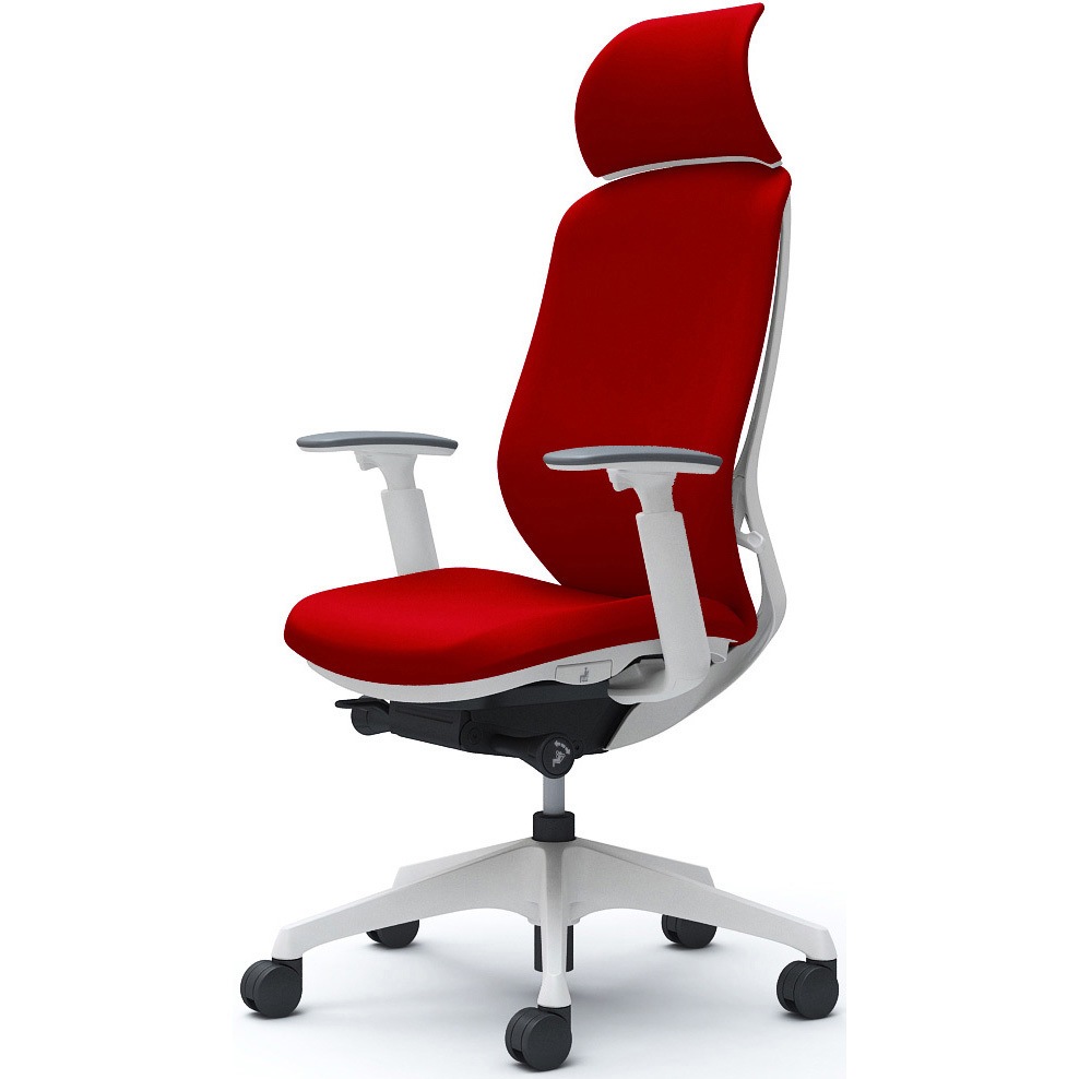 C68CXW FSF9 シルフィー可動肘 背クッションEXハイ ホワイトボディ ハンガー無 ランバー無 樹脂脚 オカムラ(岡村製作所) アジャストアーム レッド色   C68CXW FSF9