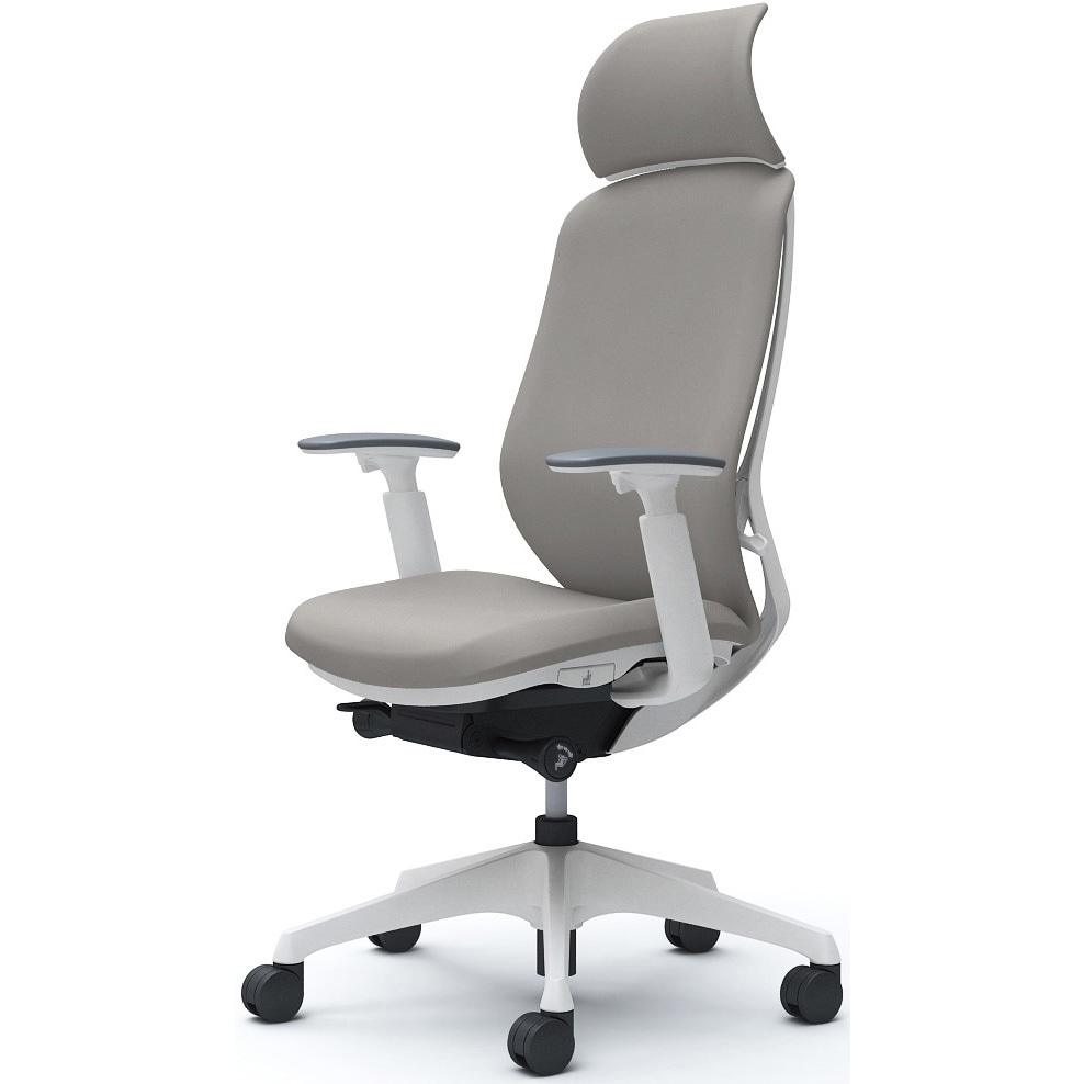 C68CXW FSG3 シルフィー可動肘 背クッションEXハイ ホワイトボディ ハンガー無 ランバー無 樹脂脚 オカムラ(岡村製作所) アジャストアーム ライトグレー色   C68CXW FSG3