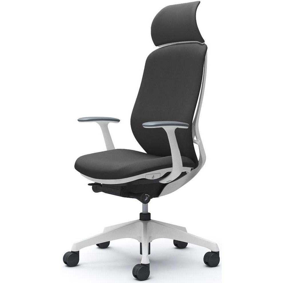 C68CXW FXW0 シルフィー可動肘 背クッションEXハイ ホワイトボディ ハンガー無 ランバー無 樹脂脚 オカムラ(岡村製作所) アジャストアーム ダークグレー色   C68CXW FXW0