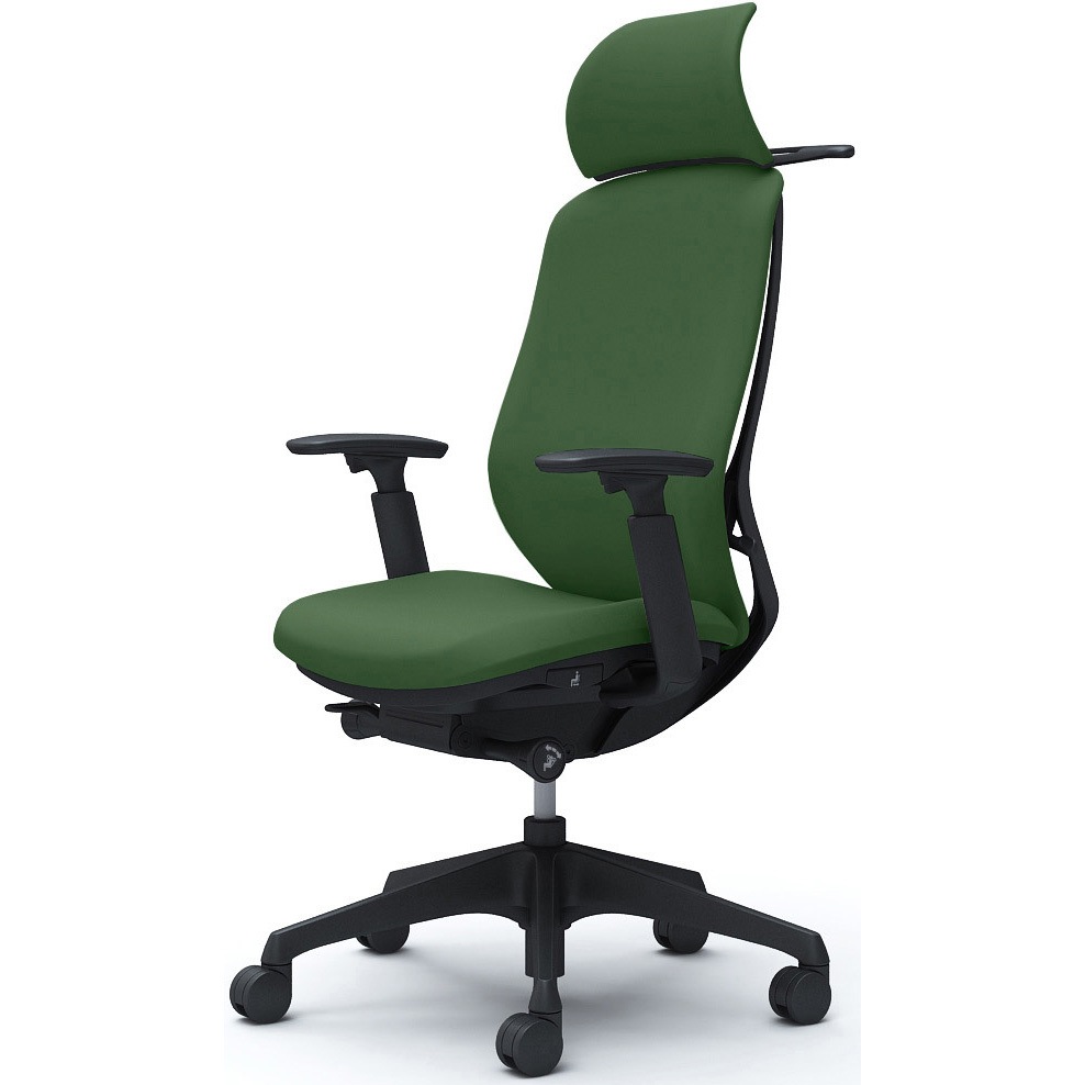 C68DXR FSG5 シルフィー可動肘 背クッションEXハイ ブラックボディ ハンガー有 ランバー無 樹脂脚 オカムラ(岡村製作所) アジャストアーム ダークグリーン色   C68DXR FSG5 76,890円