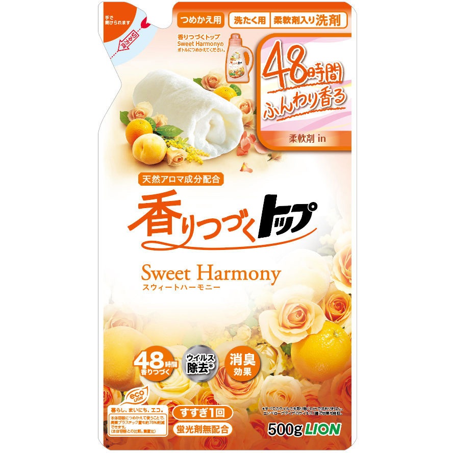 香りつづくトップ 洗濯洗剤 液体 詰め替え 各種 1個(500g) LION
