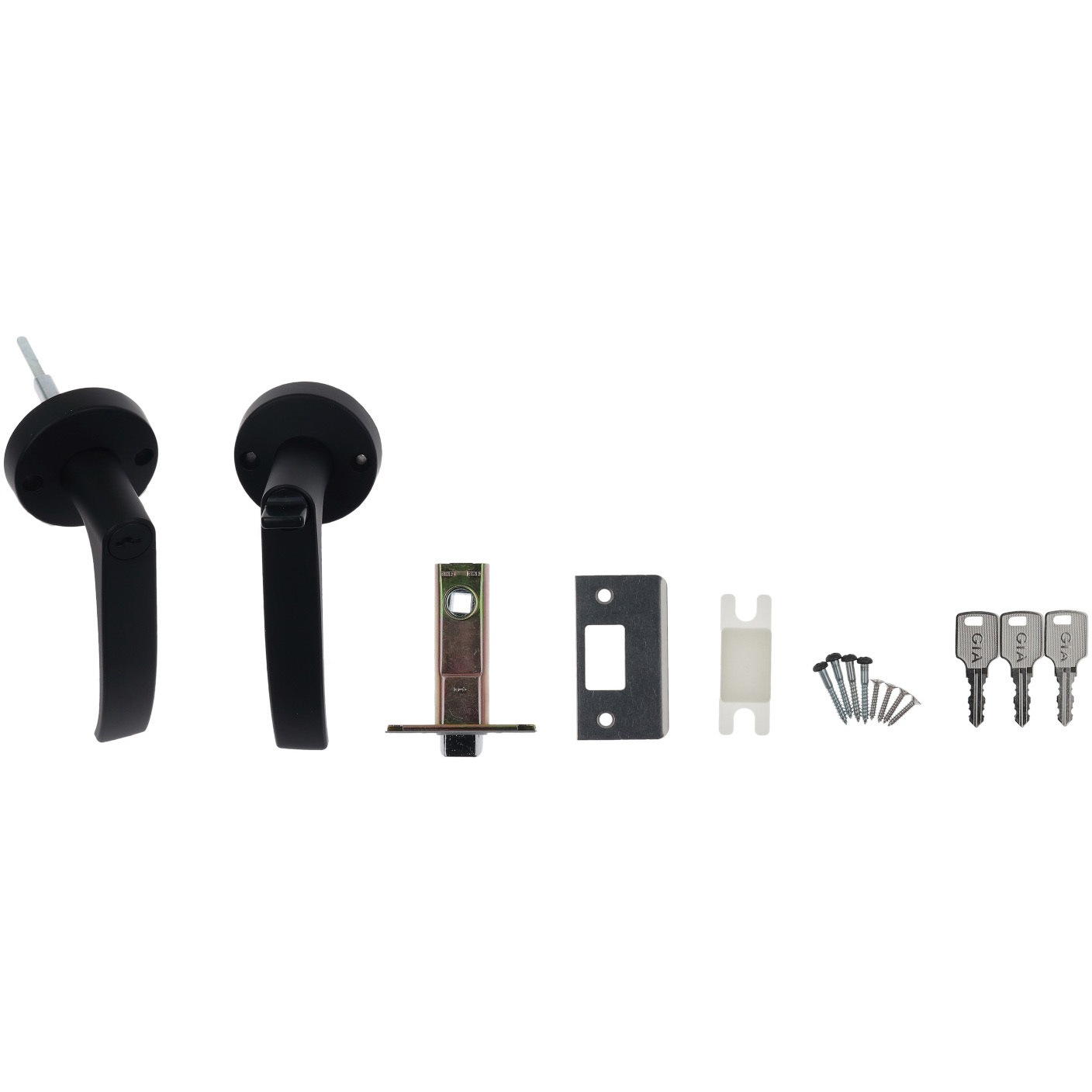 NP32A-ML-BK-50 レバーハンドル 丸座 ハイロジック 寸法(ラッチフロント)57×23mm 1個 NP32A-ML-BK-50