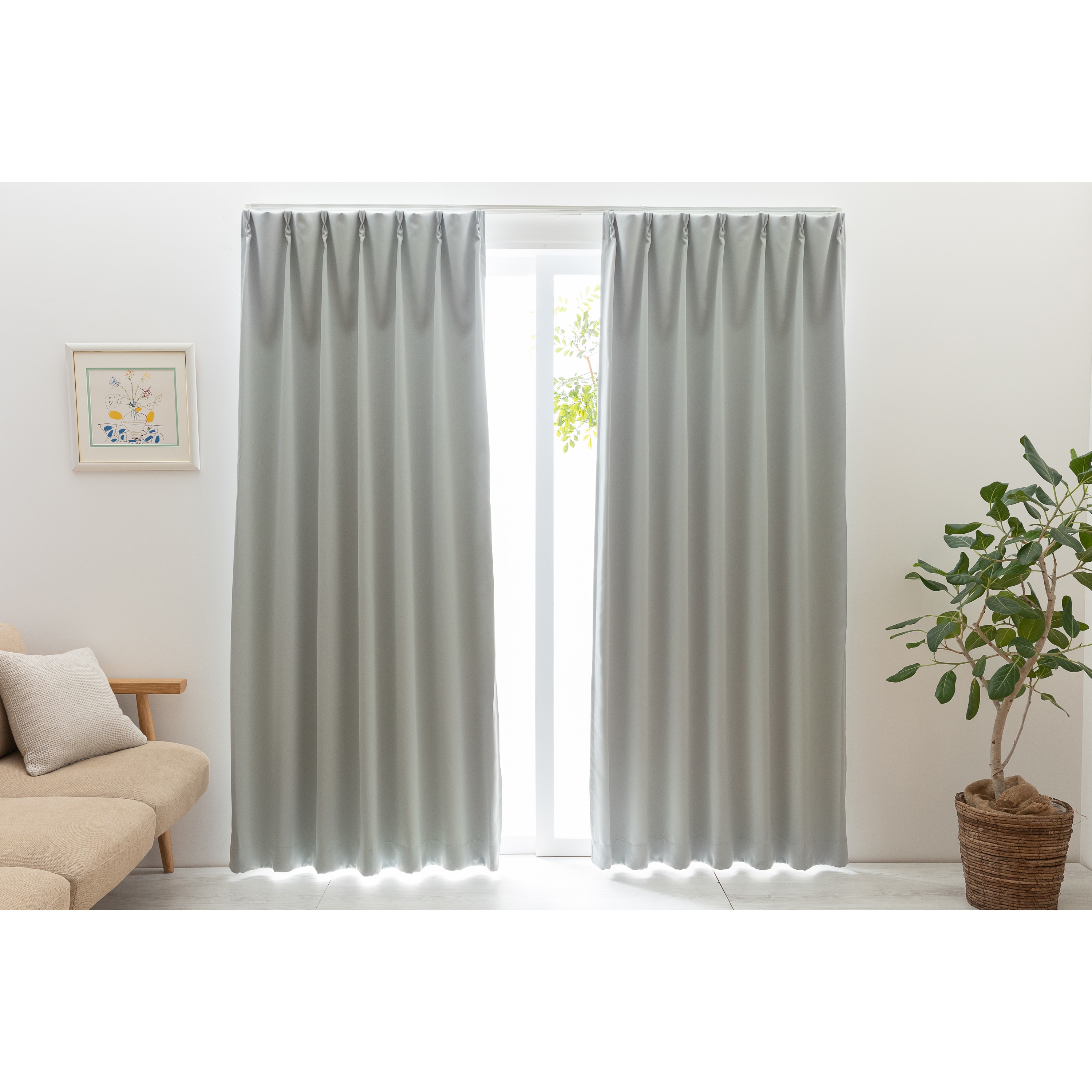 1級遮光 防炎 ドレープカーテン 単品 幅100×丈165cm 2枚入