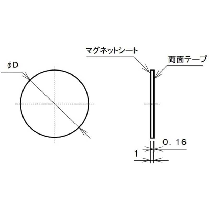 NSR30-1 ネオジムマグネットシート 丸型 両面テープ付 ラクテム NSR30-1 ネオジムマグネットシート 丸型 両面テープ付 ラクテム