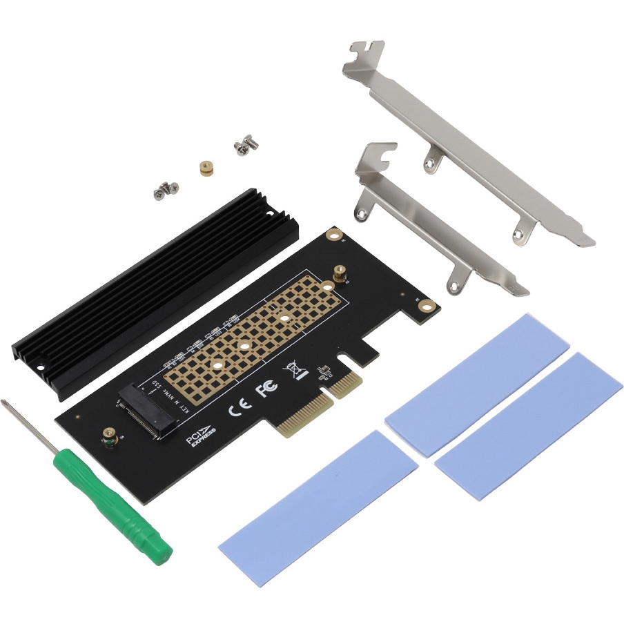 AIF-11 ヒートシンク搭載 M.2 NVMe SSD変換PCIeカード 上面取付タイプ