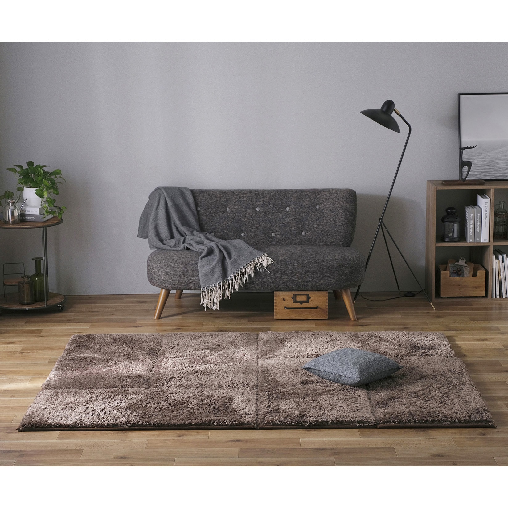 JTR-S5010 ジョイントラグ シャギー アイリスオーヤマ ブラウン色 寸法