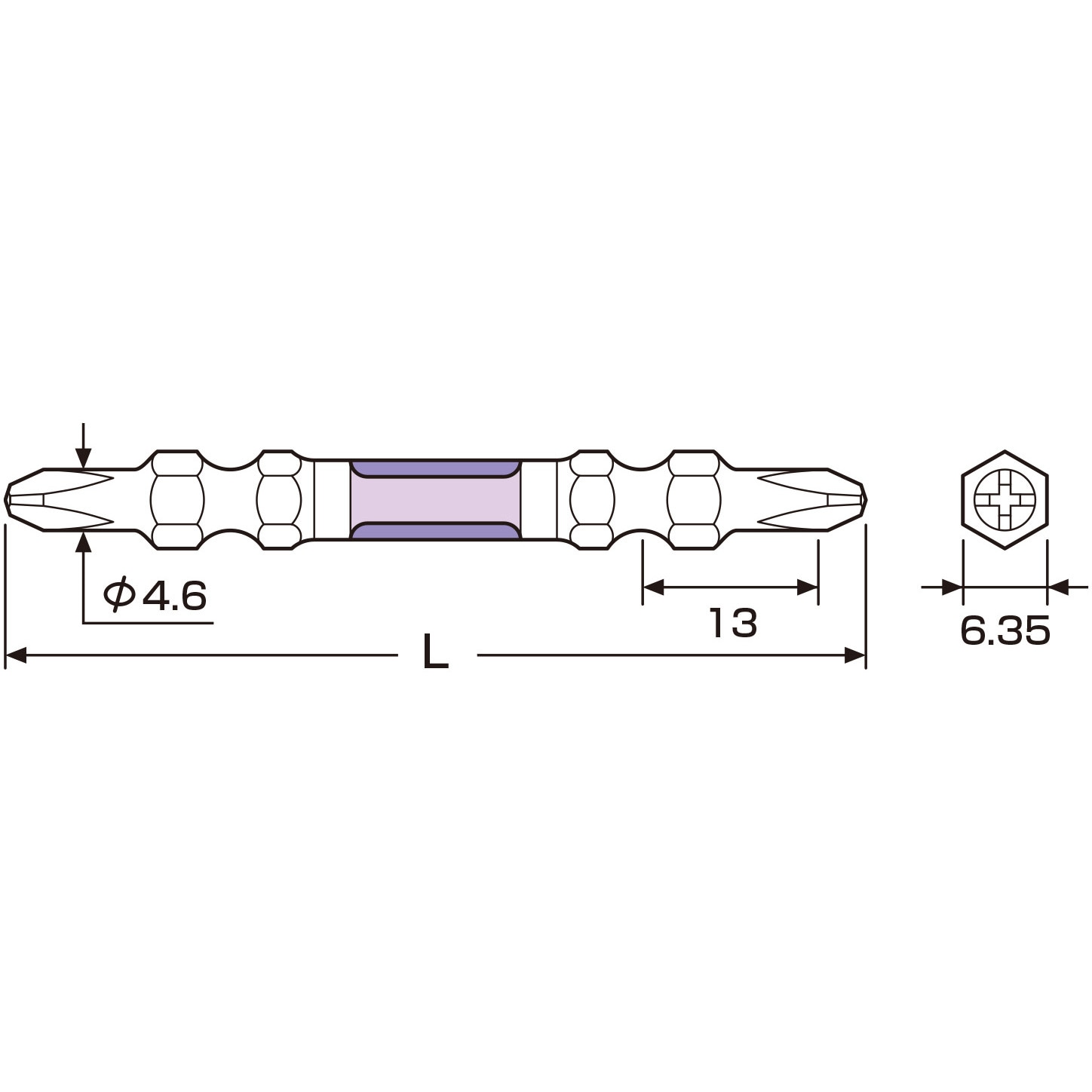 ARTS-14M_2-65 龍靭ビットスリム ANEX 両頭 プラス(+) 本数10 全長65mm先端サイズNo.2 1セット(10本) -  【通販モノタロウ】