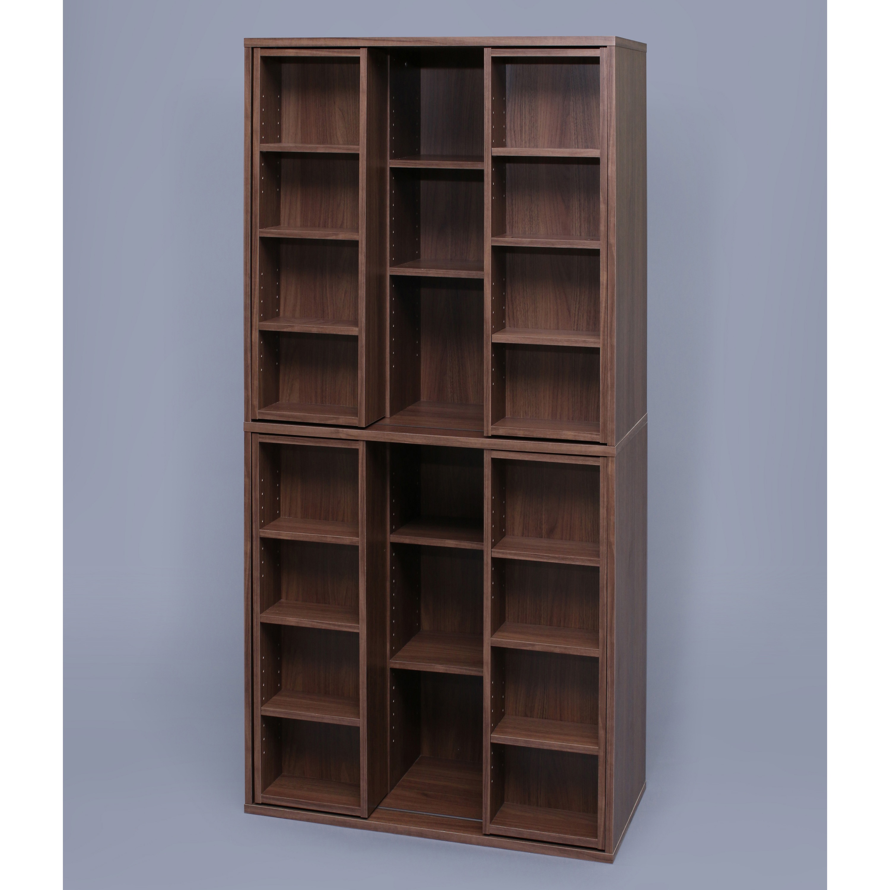 BKS-1890S スライドブックシェルフ アイリスオーヤマ ウォールナット色 幅890mm奥行430mm高さ1810mm