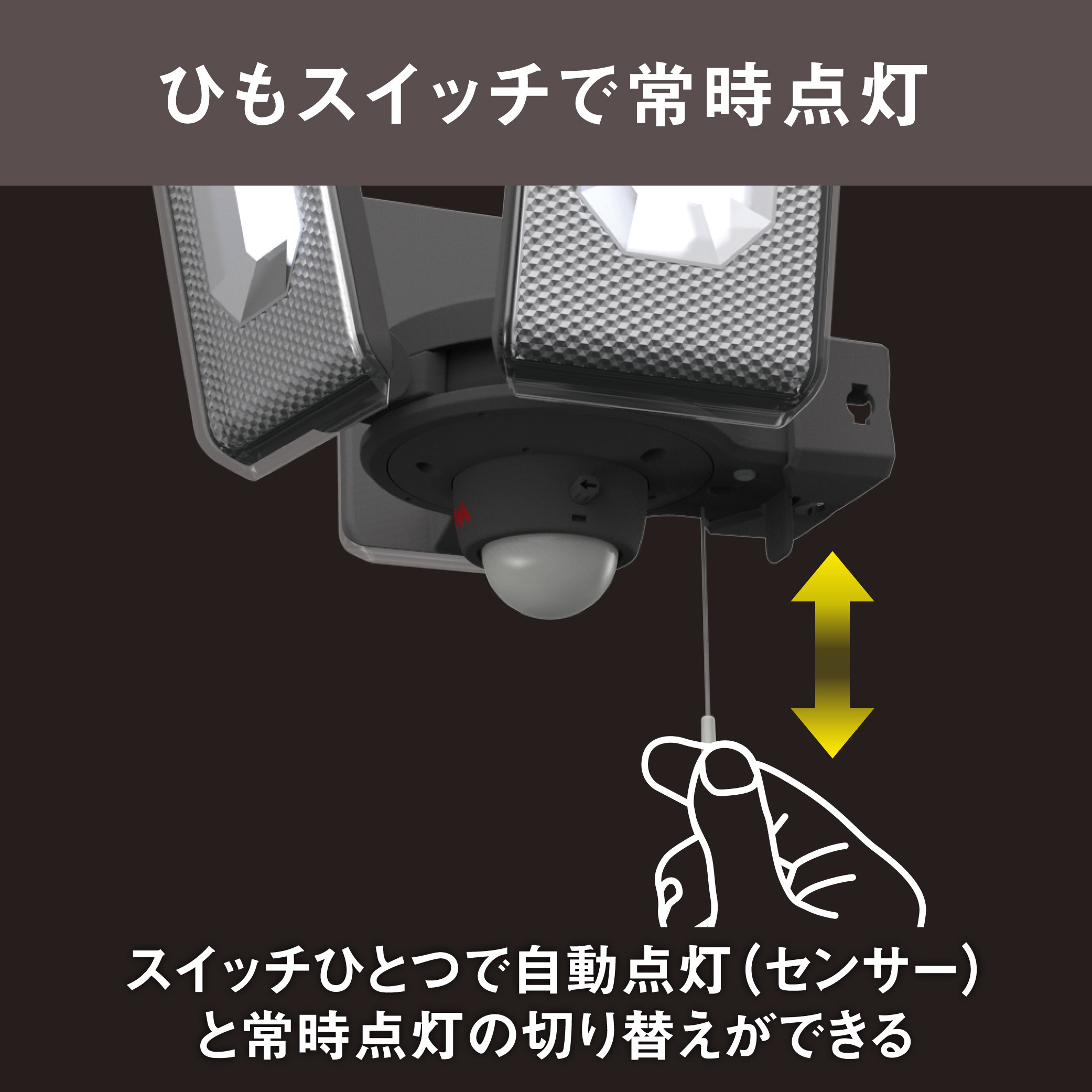 LED-AC3050 12.5W スライド型LEDセンサーライト ムサシ 赤外線