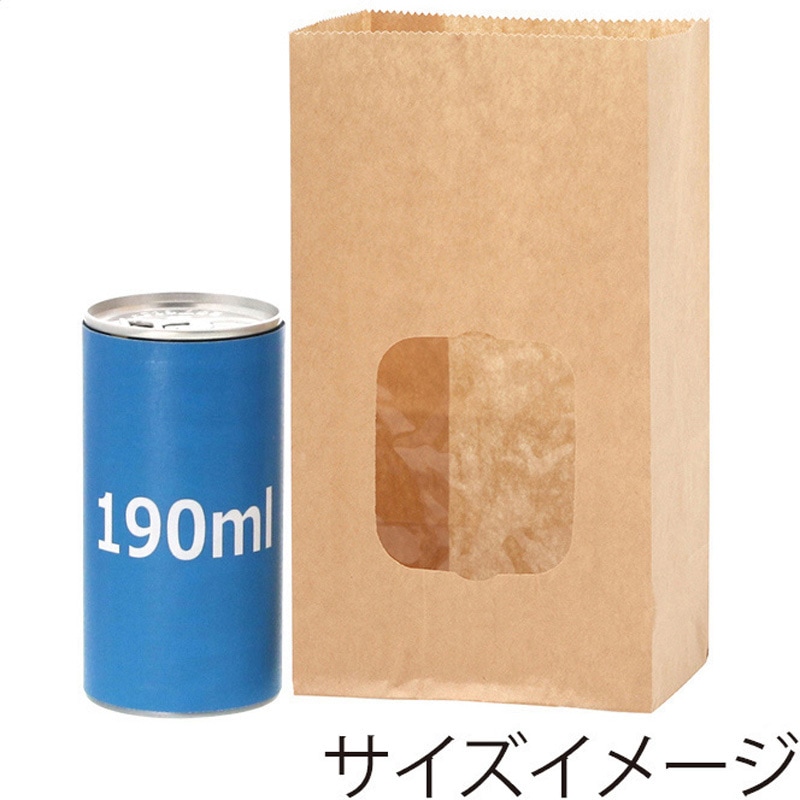 耐油角底袋 004738611 窓付耐油角底袋 HEIKO 寸法90×60×160mm 1パック(100枚