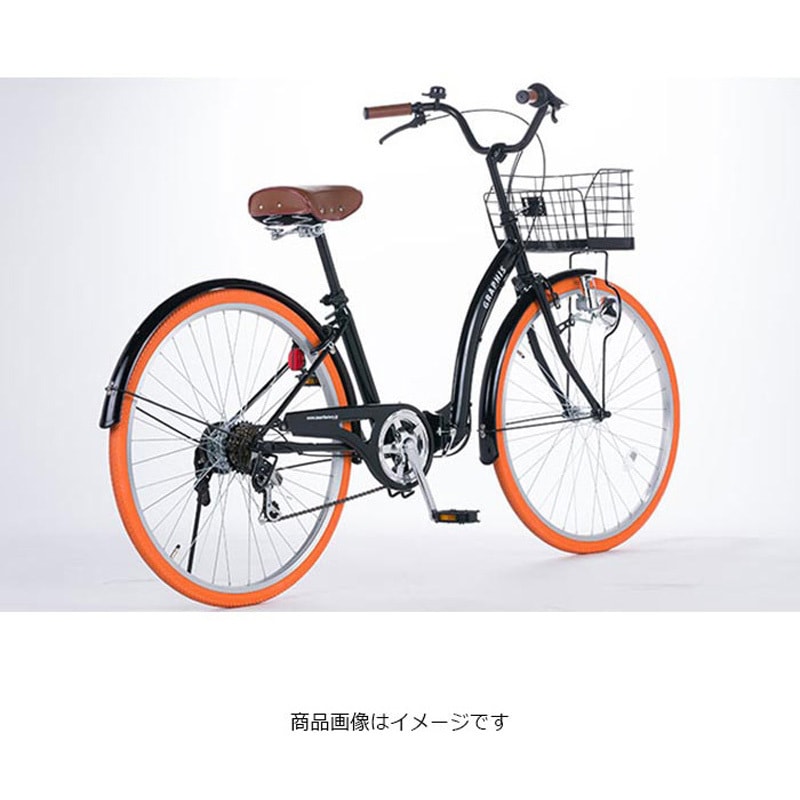 GR-CITY-OT 折りたたみシティサイクル 6段変速 カゴ・カギ・ライト付き