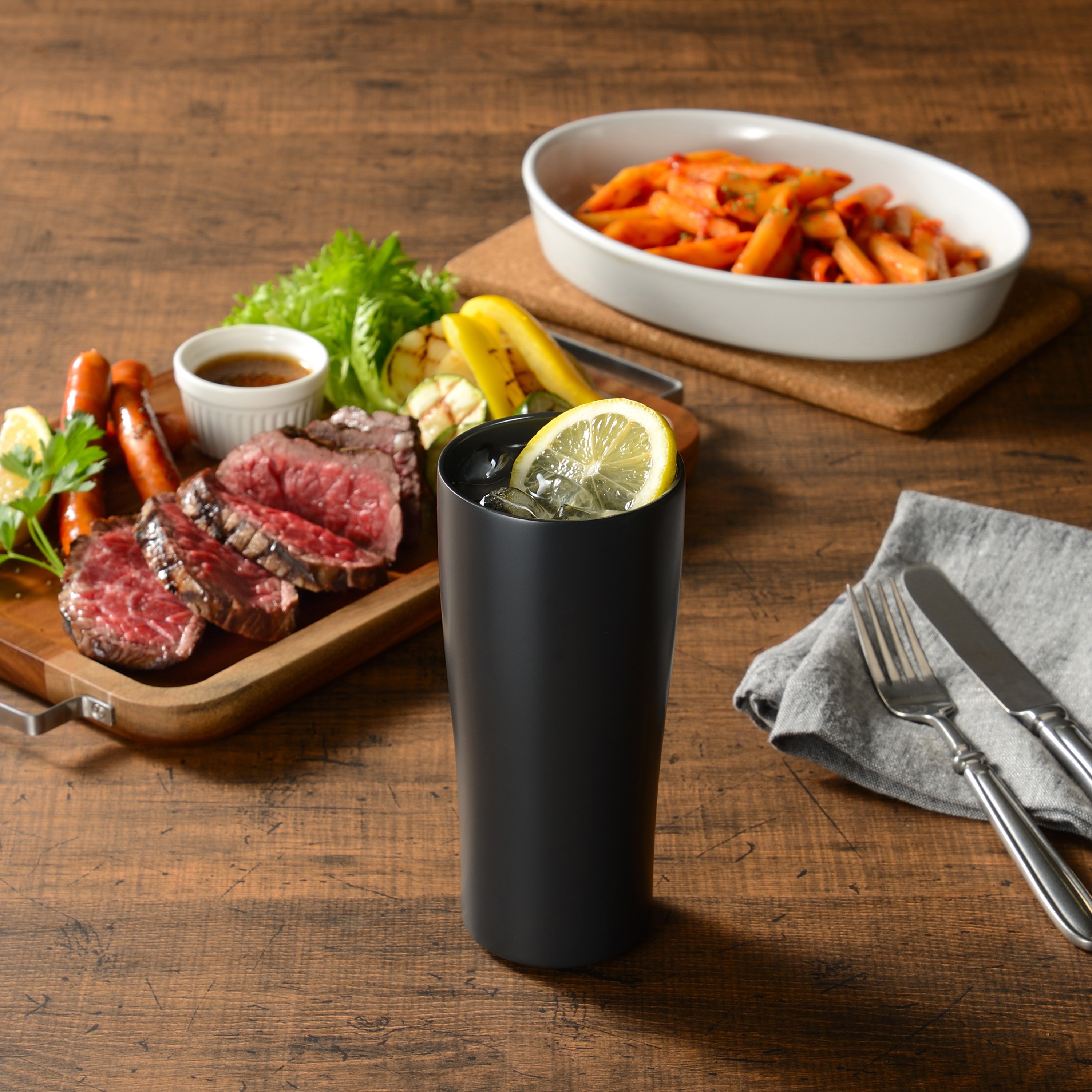 CE-01C 真空二重セラミックコートタンブラー-CERACO- 450ml カクセー