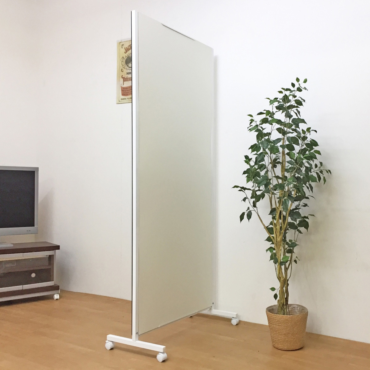 tone大型ミラー　キャスター付き HM-M80CP WH キャスター付き大型ミラー 幅800mm ホワイト 日本住器工業