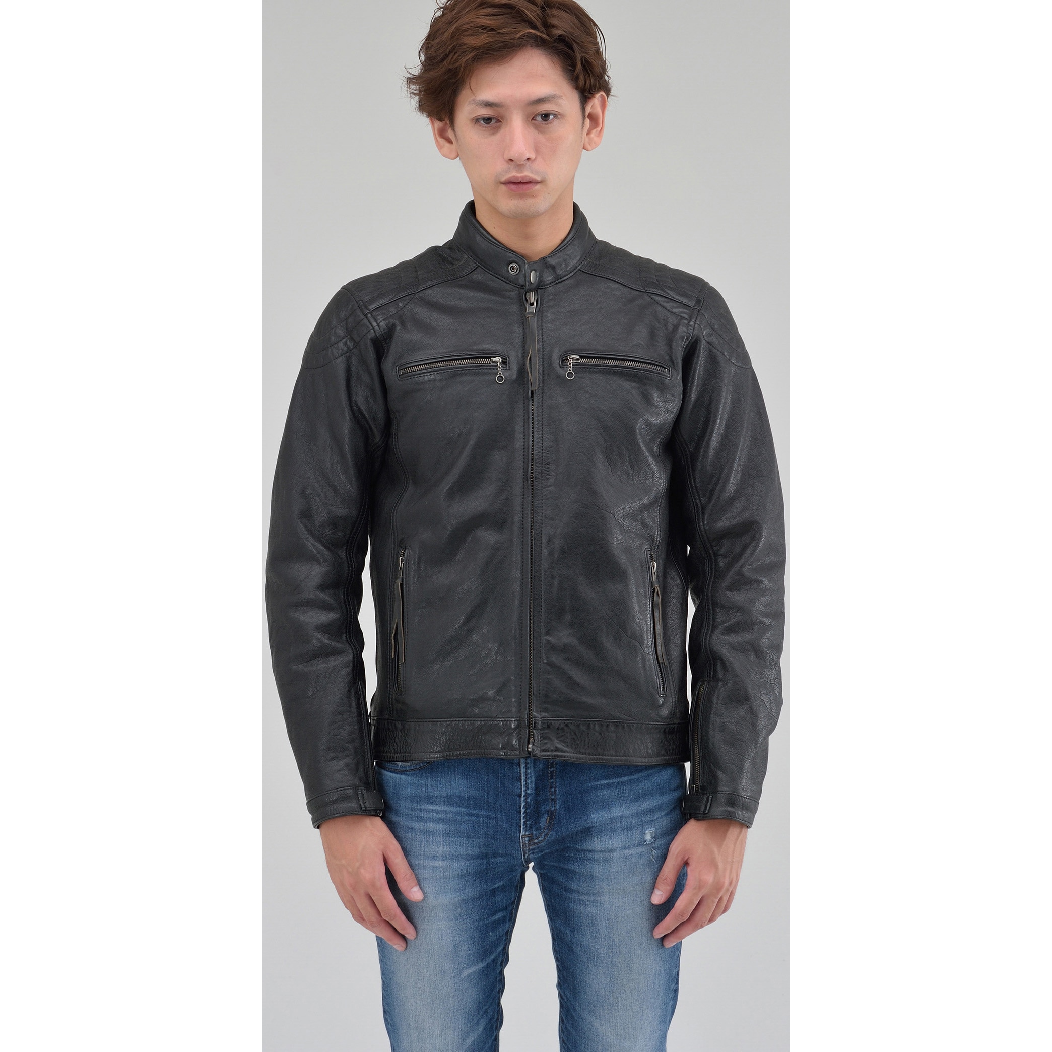 23701 DL-006 バイク用 レザー 春秋冬カフェライダース
