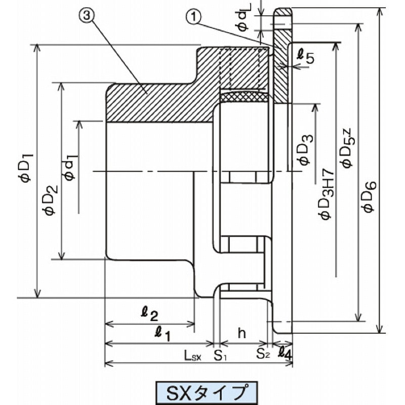 SX100U チャンカップリング Sシリーズ SXタイプ 三ツ星ベルト サイズ100