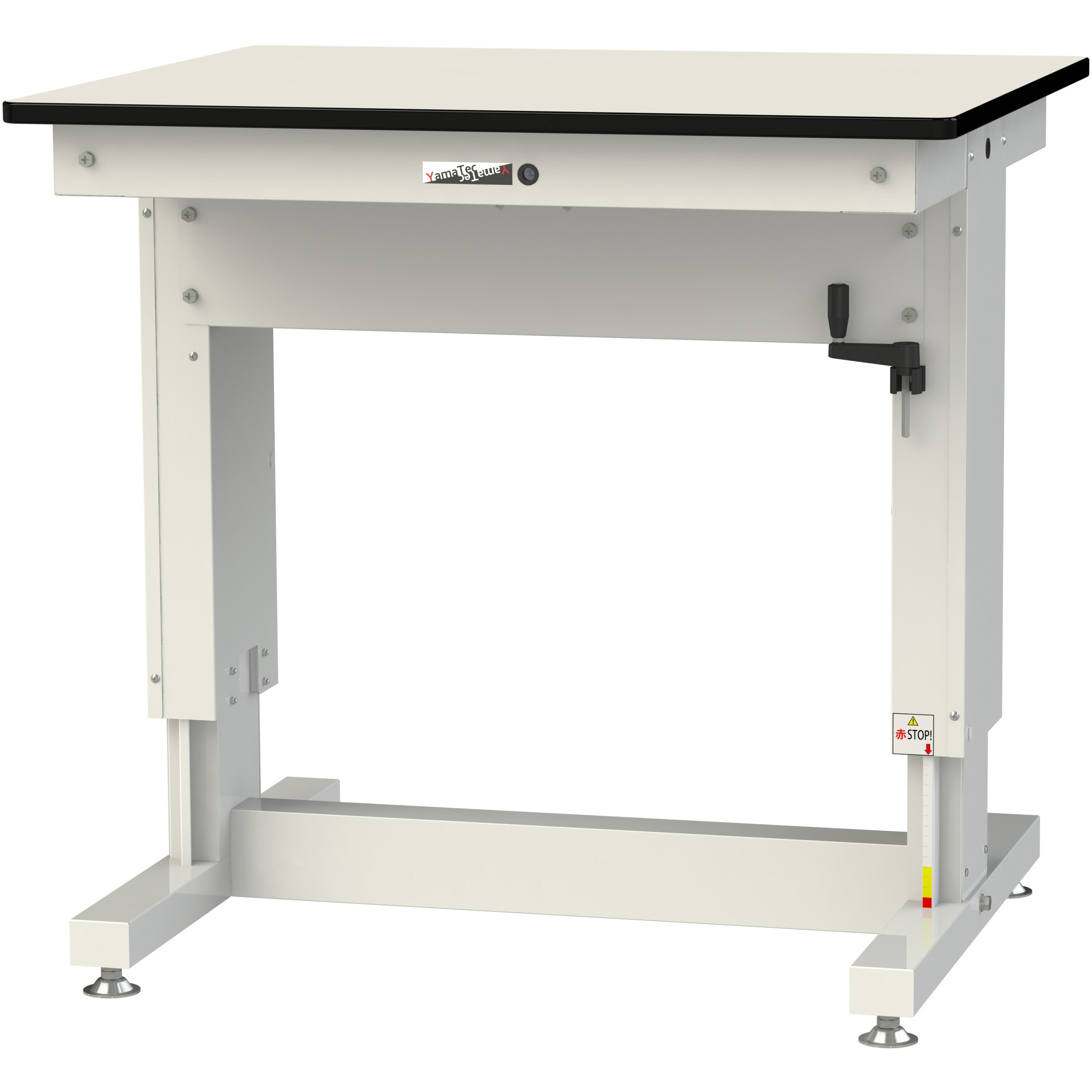 SSR-975A-IW 【軽量作業台】ワークテーブル昇降タイプ(H715～H1015mm)塩ビシート天板アイボリー色 山金工業 間口900mm奥行750mm  SSR-975A-IW