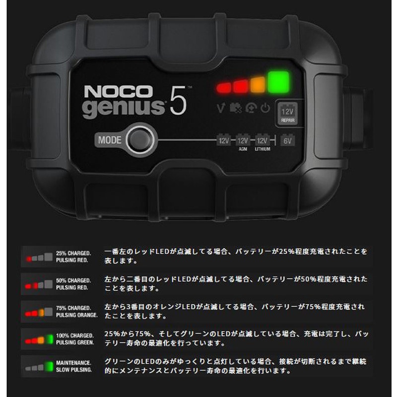 G5JP バッテリーチャージャー 1個 NOCO 【通販モノタロウ】