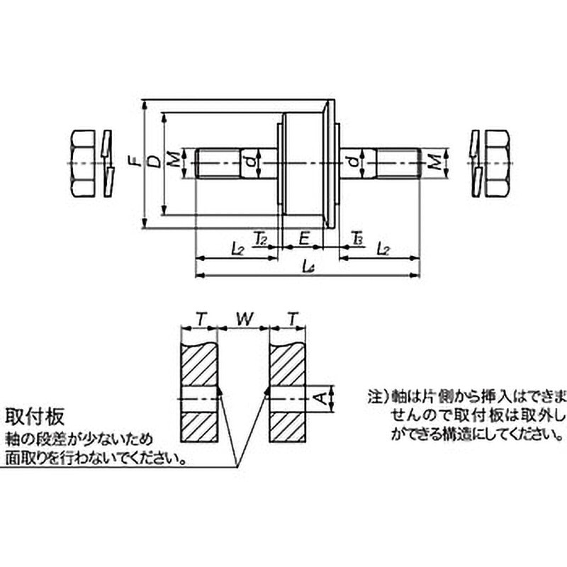 JBF17-1 軸付ベアリングローラ(Fローラ) 1個 椿本チエイン 【通販