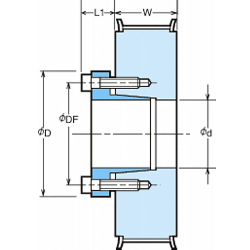 PT50P5M25AF-A-FS3325 PXロックプーリ Sタイプ P5M25AF形(アルミ