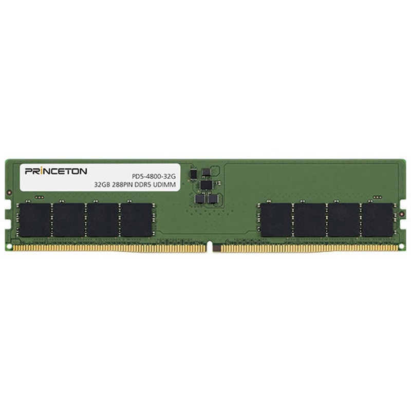 PD5-4800-32GX2 DDR5対PCメモリー プリンストン 容量64(32×2枚組)GB CASレイテンシーCL40