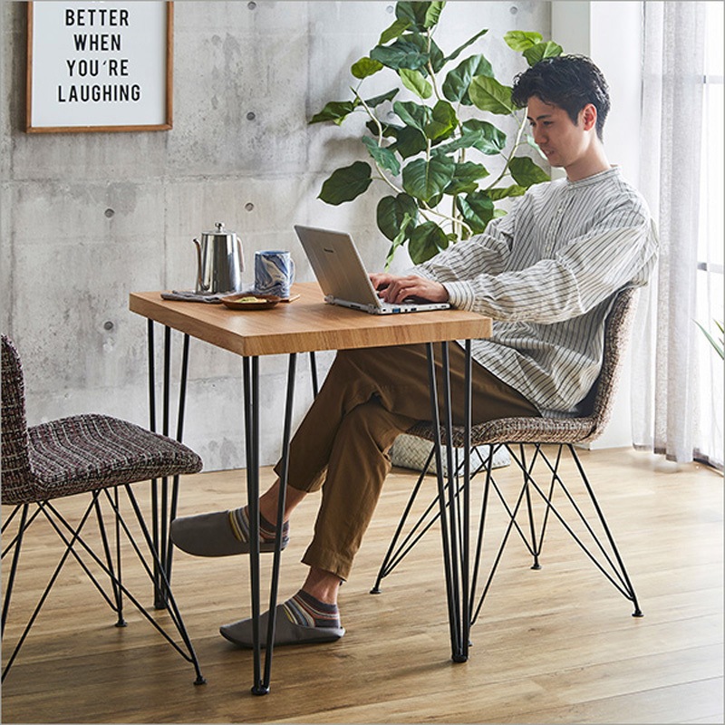レザー調ダイニングチェア2脚 75㎝幅テーブル 3点セット 【Layne