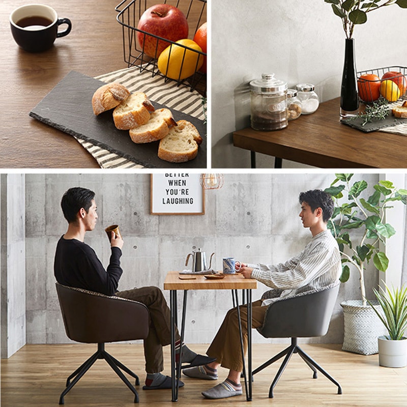 SH-22-SFD3-SH-BK 回転式ファブリックダイニングチェア2脚 75cm幅