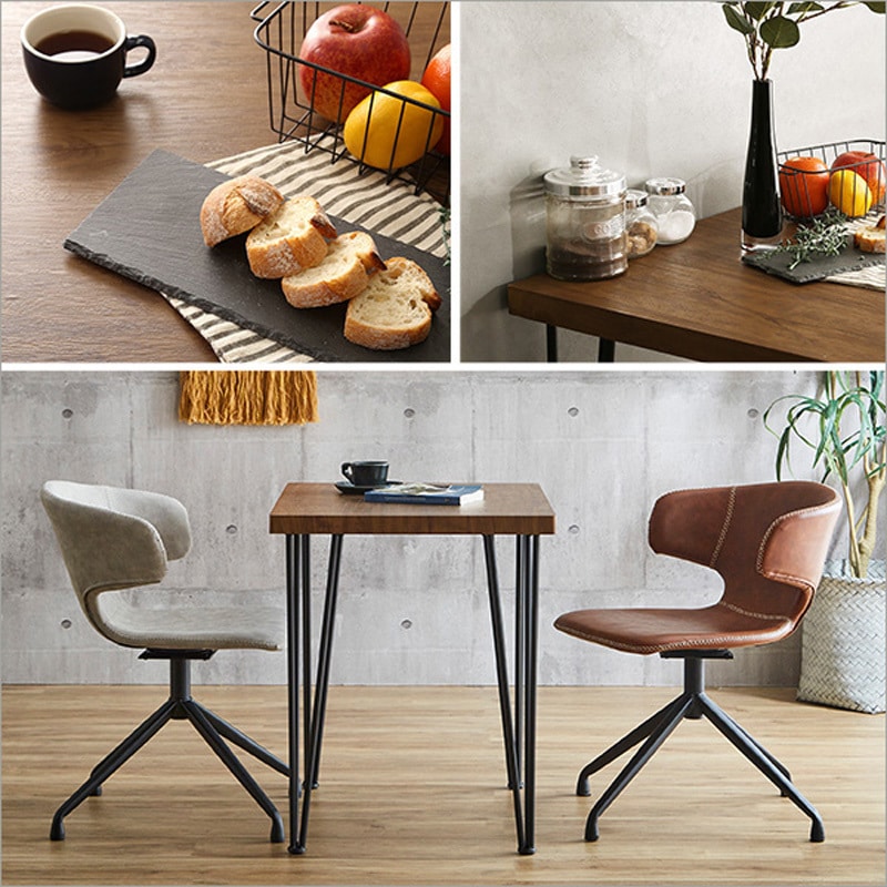 SH-23-AMD3-WA-CA ヴィンテージレザー調ダイニングチェア2脚