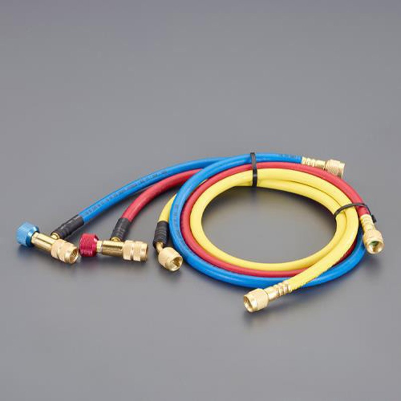 EA101TB-10 (R32・R410A)コントロールバルブ付チャージングホース エスコ 全長(赤・青・黄)90cm  EA101TB-10 10,074円