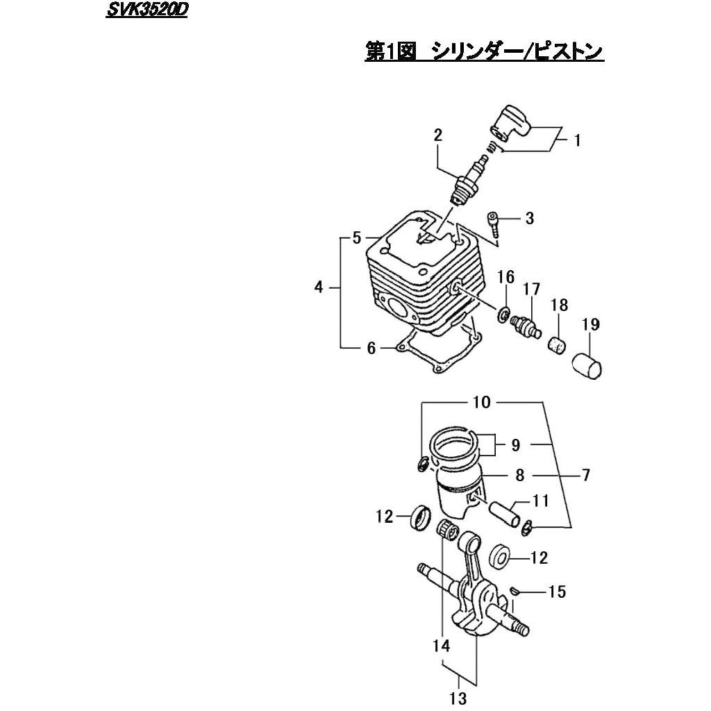 812246 SVK3520Dシリン  シリンダーピストン シングウ(新宮商行) 名称シリンダーキット Φ38.6