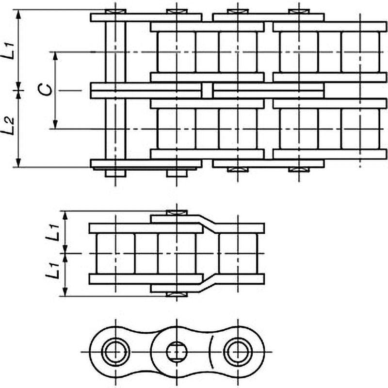 RS16B-2-2POL BSローラチェーン(ISO606規格品・Bシリーズ) 椿本