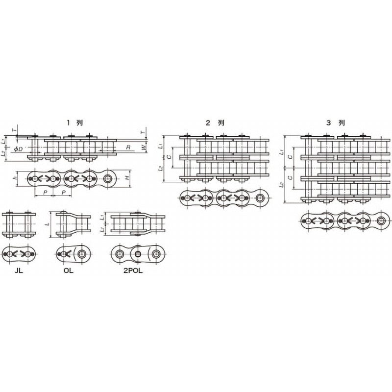 RS25-2-2POL RSローラチェーン用 オフセットリンク 2列 椿本