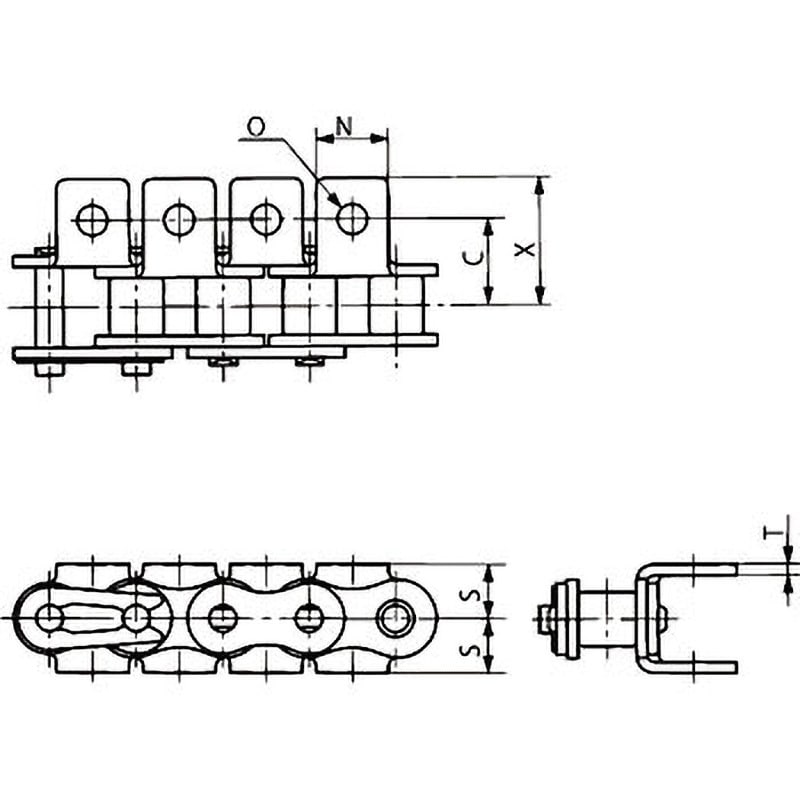 RS80-AA1-JL アタッチメント付 RS形チェーン 継手リンク 椿本