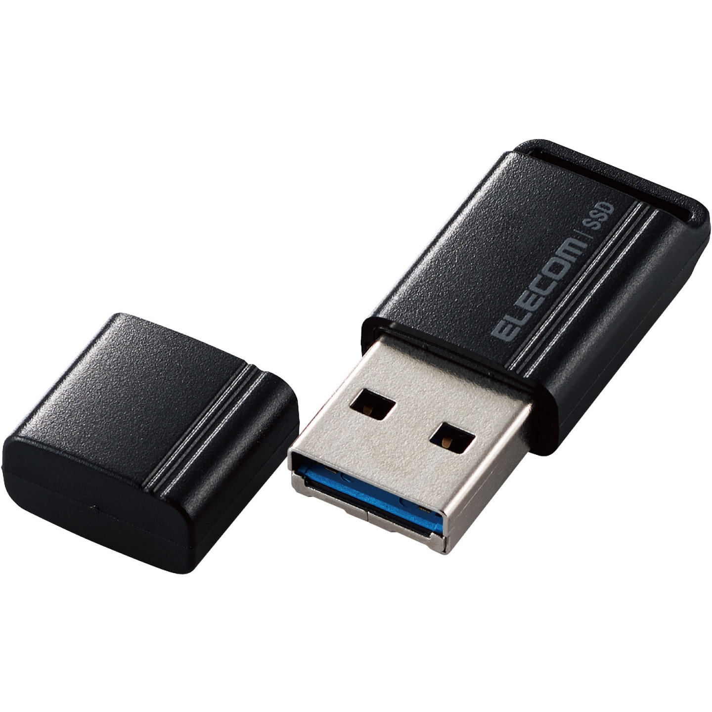 ESD-EXS0500GBK SSD 外付け USB3.2 Gen1 読出最大400MB/秒 超小型 USBメモリ型 ポータブル キャップ式 高速 エレコム ブラック色 500GB 9,346円